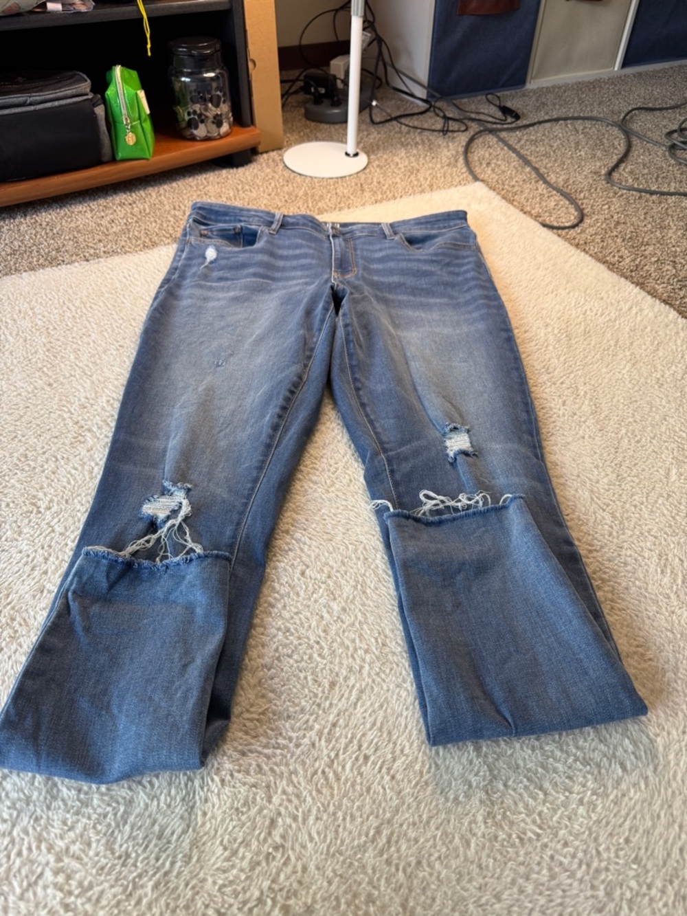 a.n.a Women’s Medium Blue Jeans with Knee Rips